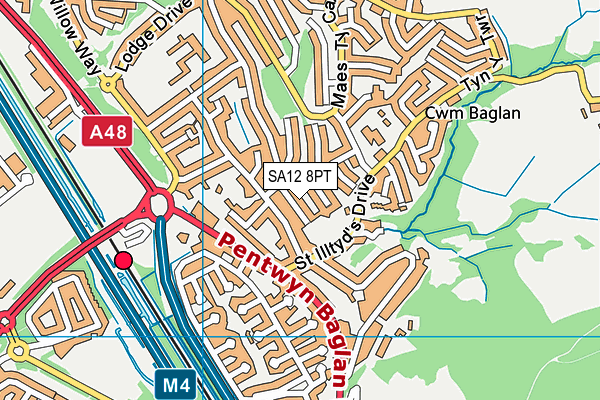SA12 8PT map - OS VectorMap District (Ordnance Survey) SA12 8PT map - OS VectorMap District (Ordnance Survey)