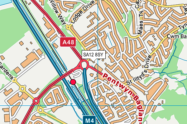 SA12 8SY map - OS VectorMap District (Ordnance Survey) SA12 8SY map - OS VectorMap District (Ordnance Survey)