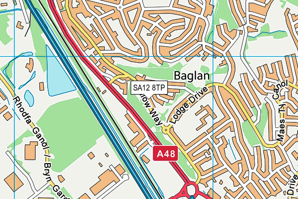 SA12 8TP map - OS VectorMap District (Ordnance Survey)