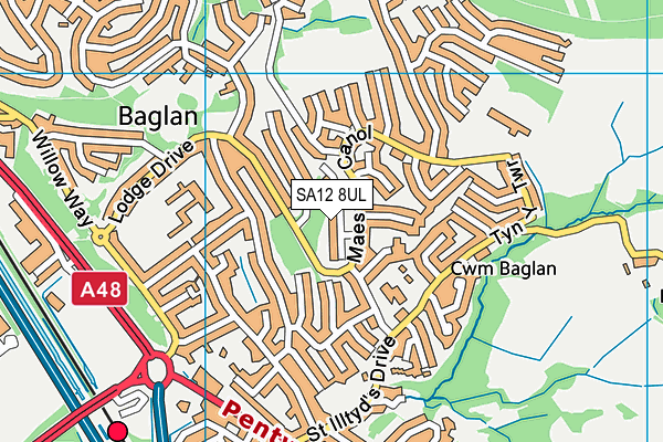 SA12 8UL map - OS VectorMap District (Ordnance Survey) SA12 8UL map - OS VectorMap District (Ordnance Survey)