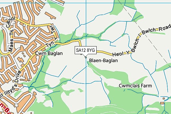 SA12 8YG map - OS VectorMap District (Ordnance Survey) SA12 8YG map - OS VectorMap District (Ordnance Survey)