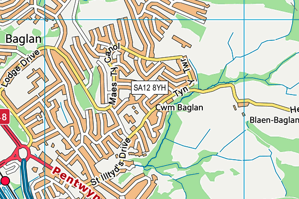 SA12 8YH map - OS VectorMap District (Ordnance Survey) SA12 8YH map - OS VectorMap District (Ordnance Survey)