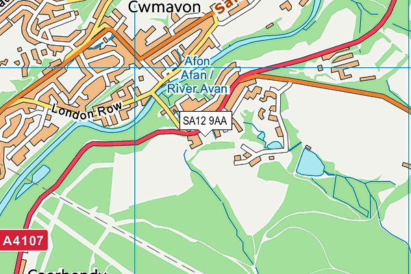 SA12 9AA map - OS VectorMap District (Ordnance Survey) SA12 9AA map - OS VectorMap District (Ordnance Survey)