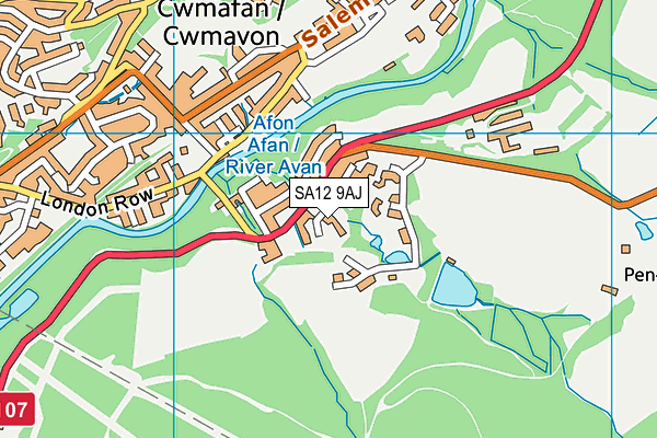 SA12 9AJ map - OS VectorMap District (Ordnance Survey) SA12 9AJ map - OS VectorMap District (Ordnance Survey)
