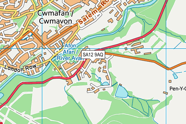 SA12 9AQ map - OS VectorMap District (Ordnance Survey)