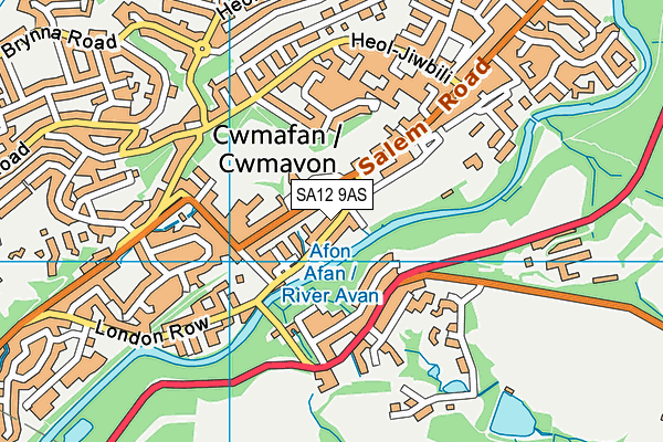 SA12 9AS map - OS VectorMap District (Ordnance Survey)