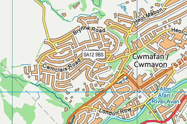 SA12 9BS map - OS VectorMap District (Ordnance Survey) SA12 9BS map - OS VectorMap District (Ordnance Survey)