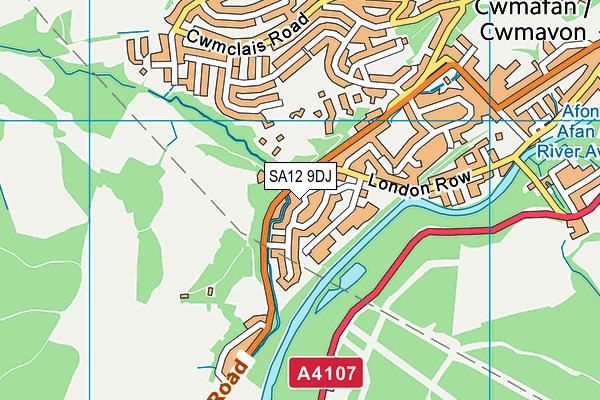 SA12 9DJ map - OS VectorMap District (Ordnance Survey)