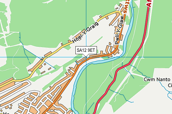 SA12 9ET map - OS VectorMap District (Ordnance Survey) SA12 9ET map - OS VectorMap District (Ordnance Survey)