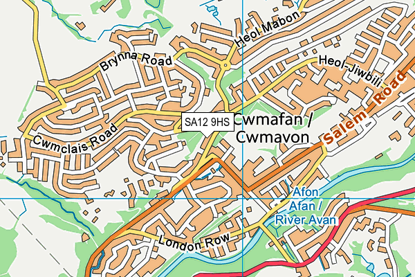 SA12 9HS map - OS VectorMap District (Ordnance Survey) SA12 9HS map - OS VectorMap District (Ordnance Survey)