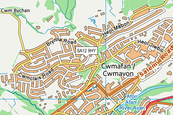 SA12 9HY map - OS VectorMap District (Ordnance Survey) SA12 9HY map - OS VectorMap District (Ordnance Survey)