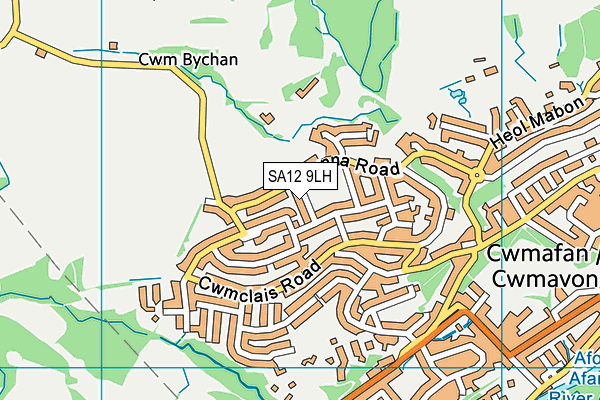 SA12 9LH map - OS VectorMap District (Ordnance Survey) SA12 9LH map - OS VectorMap District (Ordnance Survey)