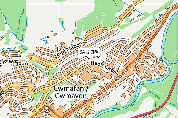 SA12 9PA map - OS VectorMap District (Ordnance Survey)