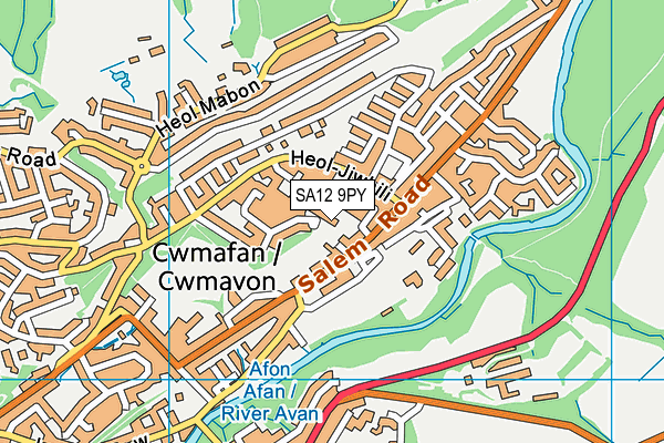 SA12 9PY map - OS VectorMap District (Ordnance Survey) SA12 9PY map - OS VectorMap District (Ordnance Survey)