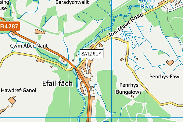 SA12 9UY map - OS VectorMap District (Ordnance Survey) SA12 9UY map - OS VectorMap District (Ordnance Survey)