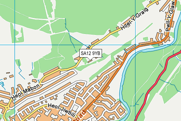 SA12 9YB map - OS VectorMap District (Ordnance Survey) SA12 9YB map - OS VectorMap District (Ordnance Survey)