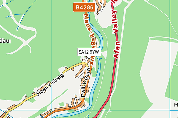 SA12 9YW map - OS VectorMap District (Ordnance Survey) SA12 9YW map - OS VectorMap District (Ordnance Survey)