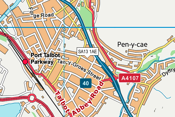 SA13 1AE map - OS VectorMap District (Ordnance Survey)