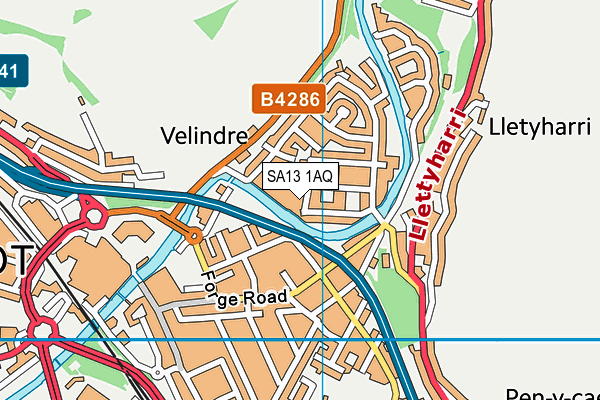 SA13 1AQ map - OS VectorMap District (Ordnance Survey) SA13 1AQ map - OS VectorMap District (Ordnance Survey)