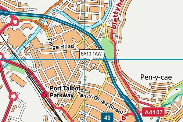 SA13 1AW map - OS VectorMap District (Ordnance Survey) SA13 1AW map - OS VectorMap District (Ordnance Survey)