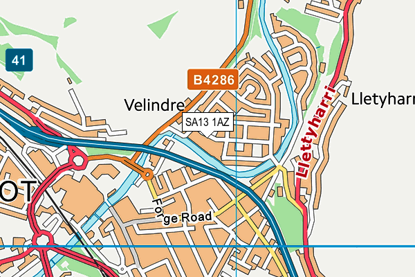 SA13 1AZ map - OS VectorMap District (Ordnance Survey) SA13 1AZ map - OS VectorMap District (Ordnance Survey)