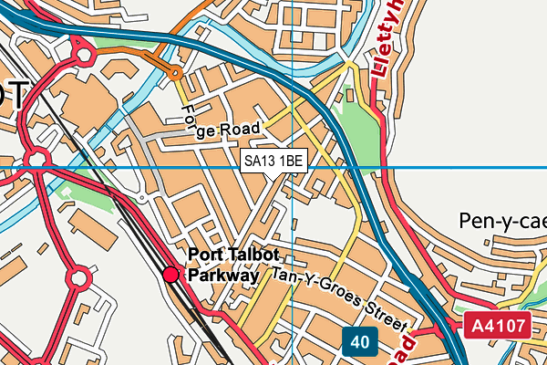 SA13 1BE map - OS VectorMap District (Ordnance Survey) SA13 1BE map - OS VectorMap District (Ordnance Survey)