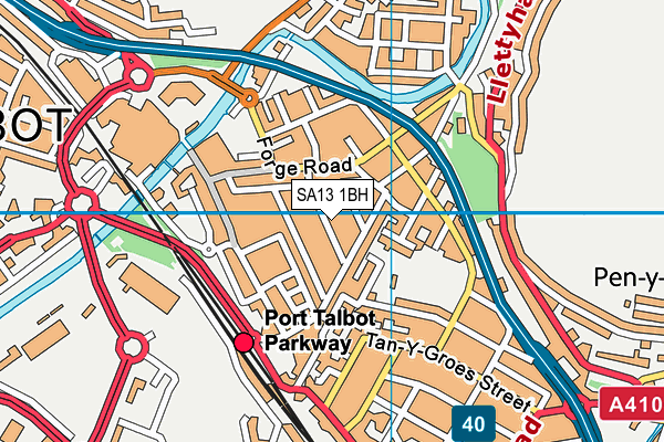 SA13 1BH map - OS VectorMap District (Ordnance Survey)