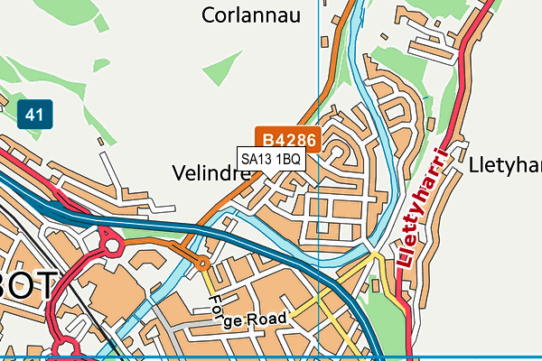 SA13 1BQ map - OS VectorMap District (Ordnance Survey) SA13 1BQ map - OS VectorMap District (Ordnance Survey)