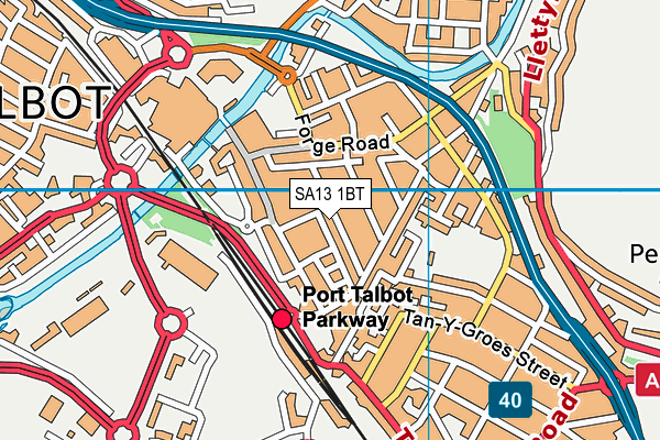SA13 1BT map - OS VectorMap District (Ordnance Survey)