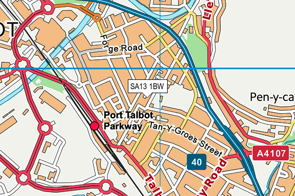 SA13 1BW map - OS VectorMap District (Ordnance Survey) SA13 1BW map - OS VectorMap District (Ordnance Survey)
