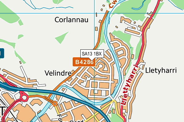 SA13 1BX map - OS VectorMap District (Ordnance Survey) SA13 1BX map - OS VectorMap District (Ordnance Survey)