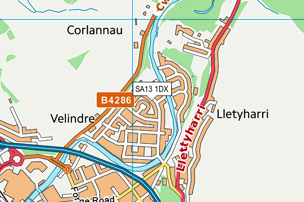 SA13 1DX map - OS VectorMap District (Ordnance Survey) SA13 1DX map - OS VectorMap District (Ordnance Survey)