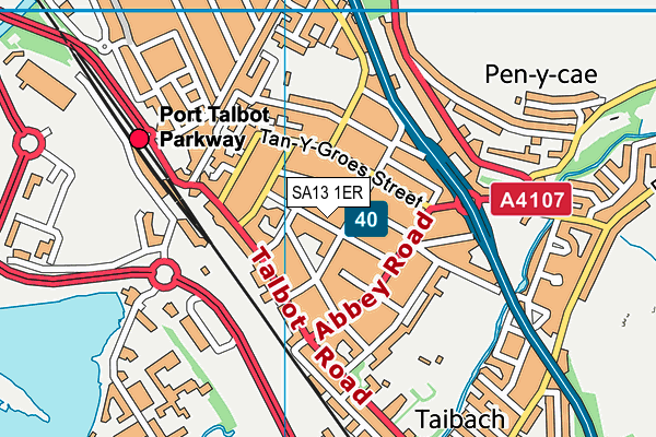 SA13 1ER map - OS VectorMap District (Ordnance Survey) SA13 1ER map - OS VectorMap District (Ordnance Survey)