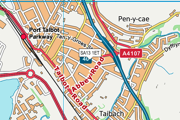 SA13 1ET map - OS VectorMap District (Ordnance Survey)