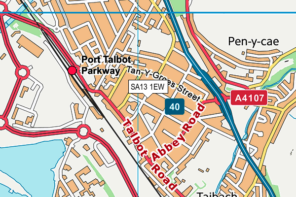 SA13 1EW map - OS VectorMap District (Ordnance Survey)