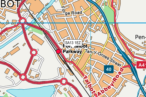 SA13 1EZ map - OS VectorMap District (Ordnance Survey) SA13 1EZ map - OS VectorMap District (Ordnance Survey)