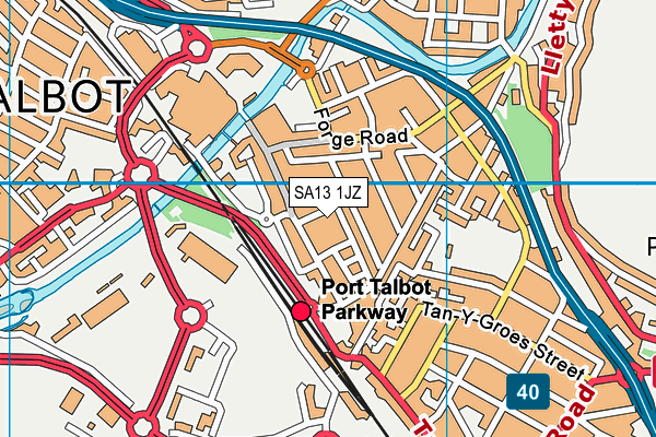 SA13 1JZ map - OS VectorMap District (Ordnance Survey) SA13 1JZ map - OS VectorMap District (Ordnance Survey)