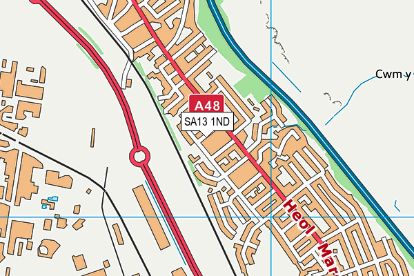 SA13 1ND map - OS VectorMap District (Ordnance Survey) SA13 1ND map - OS VectorMap District (Ordnance Survey)