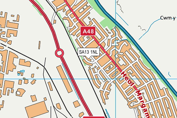 SA13 1NL map - OS VectorMap District (Ordnance Survey) SA13 1NL map - OS VectorMap District (Ordnance Survey)