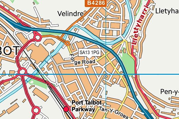 SA13 1PG map - OS VectorMap District (Ordnance Survey) SA13 1PG map - OS VectorMap District (Ordnance Survey)