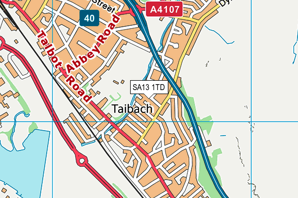 SA13 1TD map - OS VectorMap District (Ordnance Survey) SA13 1TD map - OS VectorMap District (Ordnance Survey)