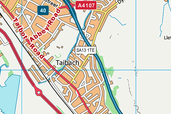 SA13 1TE map - OS VectorMap District (Ordnance Survey) SA13 1TE map - OS VectorMap District (Ordnance Survey)