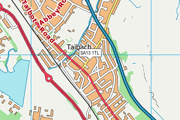 SA13 1TL map - OS VectorMap District (Ordnance Survey) SA13 1TL map - OS VectorMap District (Ordnance Survey)