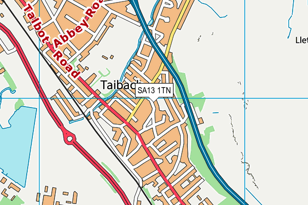 SA13 1TN map - OS VectorMap District (Ordnance Survey) SA13 1TN map - OS VectorMap District (Ordnance Survey)