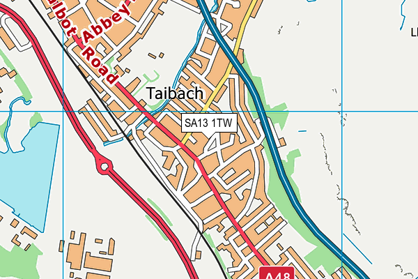 SA13 1TW map - OS VectorMap District (Ordnance Survey) SA13 1TW map - OS VectorMap District (Ordnance Survey)