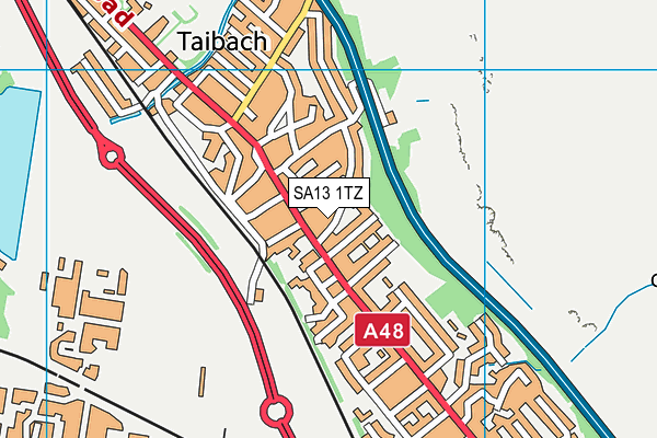 SA13 1TZ map - OS VectorMap District (Ordnance Survey) SA13 1TZ map - OS VectorMap District (Ordnance Survey)