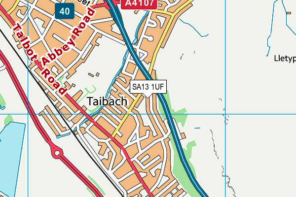 SA13 1UF map - OS VectorMap District (Ordnance Survey) SA13 1UF map - OS VectorMap District (Ordnance Survey)
