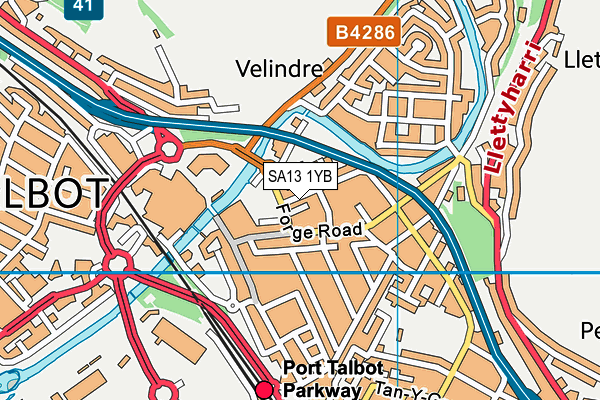 SA13 1YB map - OS VectorMap District (Ordnance Survey) SA13 1YB map - OS VectorMap District (Ordnance Survey)