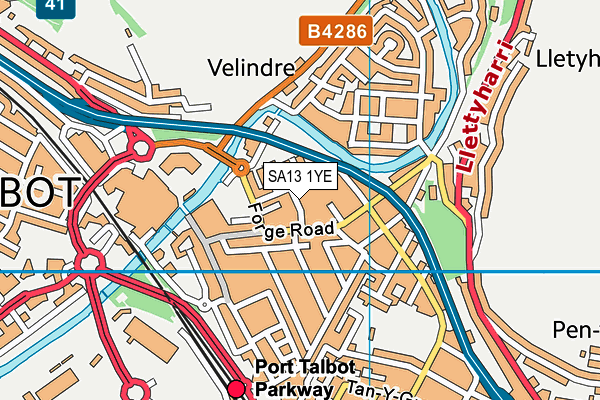 SA13 1YE map - OS VectorMap District (Ordnance Survey) SA13 1YE map - OS VectorMap District (Ordnance Survey)