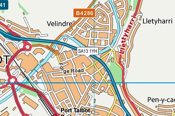SA13 1YH map - OS VectorMap District (Ordnance Survey) SA13 1YH map - OS VectorMap District (Ordnance Survey)